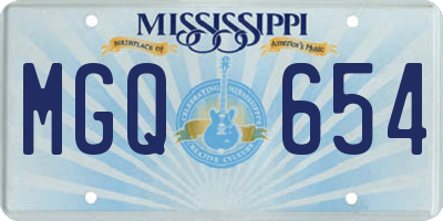 MS license plate MGQ654