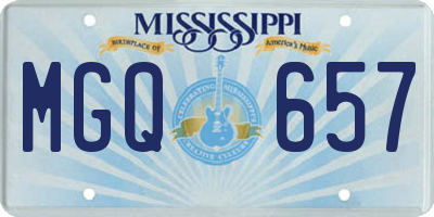 MS license plate MGQ657