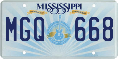 MS license plate MGQ668