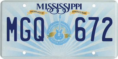 MS license plate MGQ672