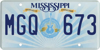 MS license plate MGQ673