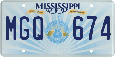 MS license plate MGQ674