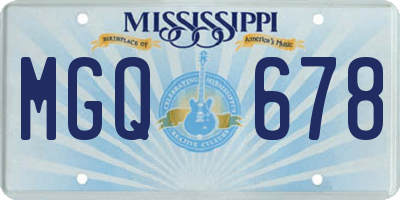 MS license plate MGQ678