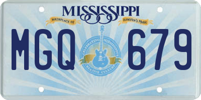 MS license plate MGQ679