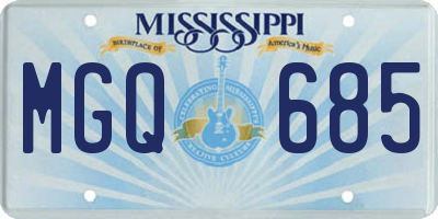 MS license plate MGQ685