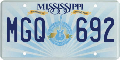 MS license plate MGQ692