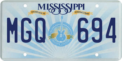 MS license plate MGQ694