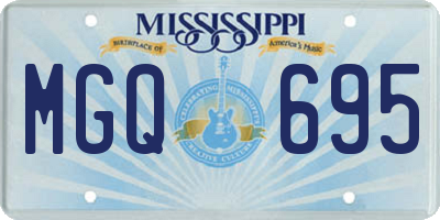 MS license plate MGQ695