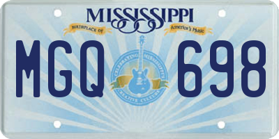 MS license plate MGQ698