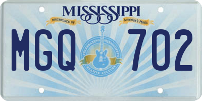 MS license plate MGQ702