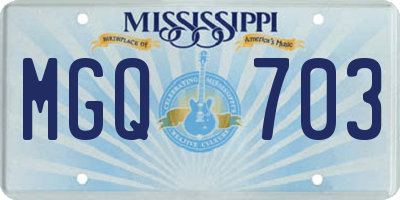 MS license plate MGQ703