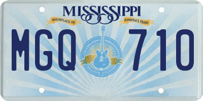 MS license plate MGQ710