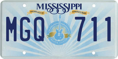 MS license plate MGQ711