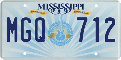 MS license plate MGQ712