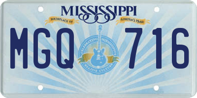 MS license plate MGQ716