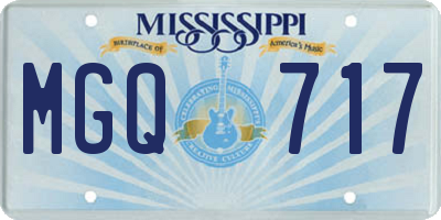 MS license plate MGQ717