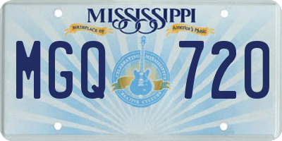MS license plate MGQ720