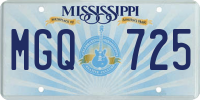MS license plate MGQ725