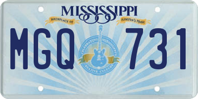 MS license plate MGQ731