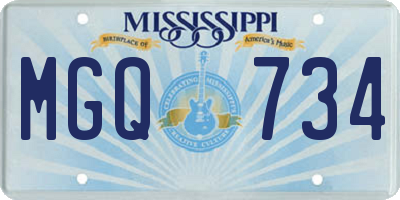 MS license plate MGQ734