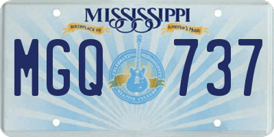 MS license plate MGQ737