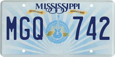 MS license plate MGQ742
