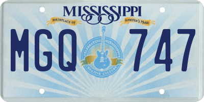 MS license plate MGQ747