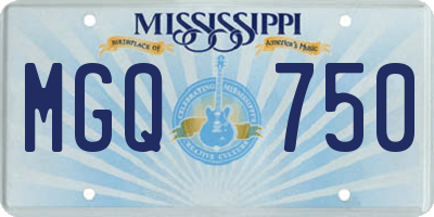 MS license plate MGQ750