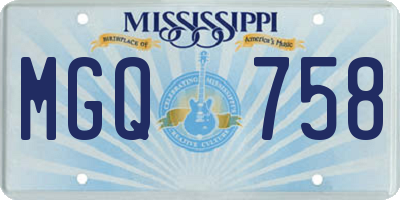 MS license plate MGQ758