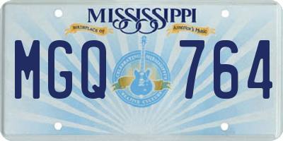 MS license plate MGQ764