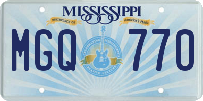 MS license plate MGQ770