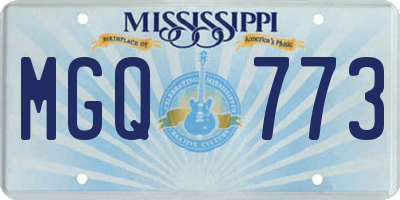 MS license plate MGQ773
