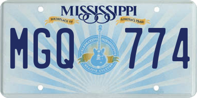 MS license plate MGQ774