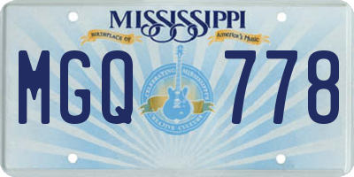 MS license plate MGQ778
