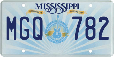 MS license plate MGQ782
