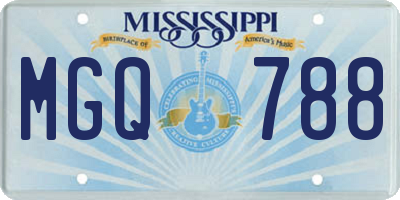 MS license plate MGQ788