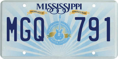 MS license plate MGQ791