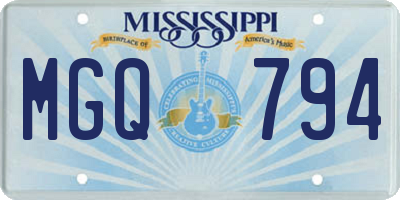 MS license plate MGQ794