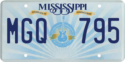 MS license plate MGQ795