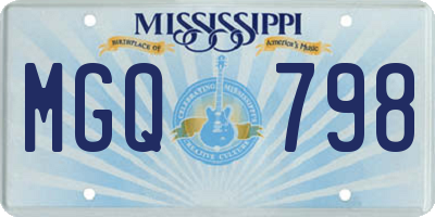 MS license plate MGQ798