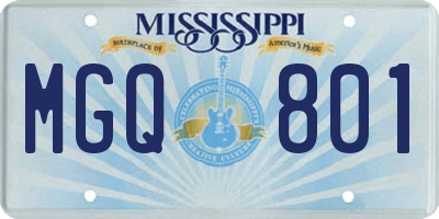 MS license plate MGQ801