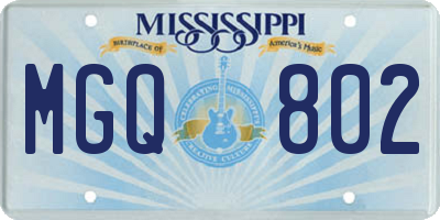 MS license plate MGQ802