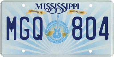 MS license plate MGQ804