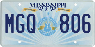 MS license plate MGQ806