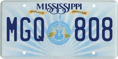 MS license plate MGQ808