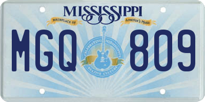 MS license plate MGQ809