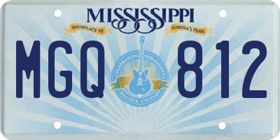 MS license plate MGQ812