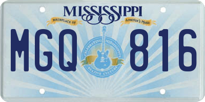MS license plate MGQ816