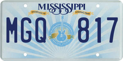 MS license plate MGQ817
