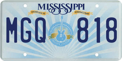 MS license plate MGQ818